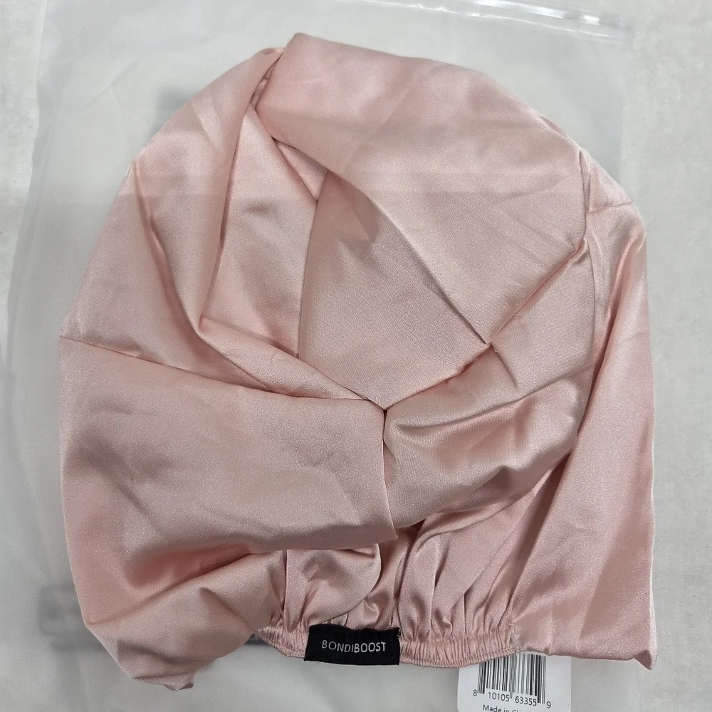 BondiBoost Pink Satin Hair Wrap Turban for Frizz-Free Hair - NIP